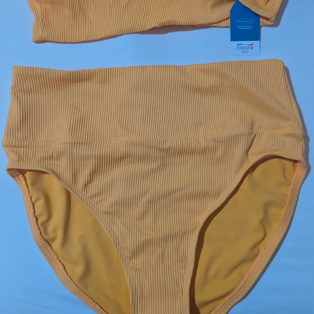 Yellow Ribbed Bikini Set - Picture 3 of 9